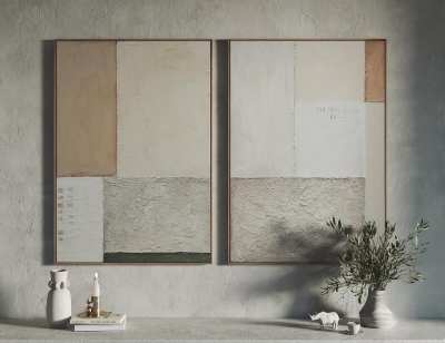 侘寂装饰画3D模型下载